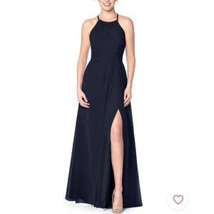 azazie dark navy bridesmaid dress size 6